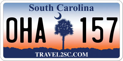 SC license plate OHA157
