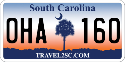 SC license plate OHA160