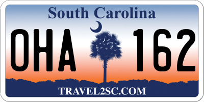SC license plate OHA162