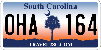 SC license plate OHA164