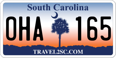 SC license plate OHA165