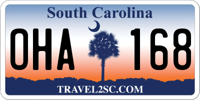 SC license plate OHA168