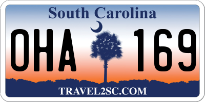 SC license plate OHA169