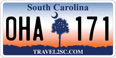 SC license plate OHA171