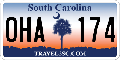 SC license plate OHA174