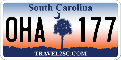 SC license plate OHA177