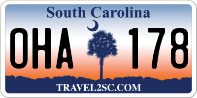 SC license plate OHA178