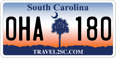 SC license plate OHA180