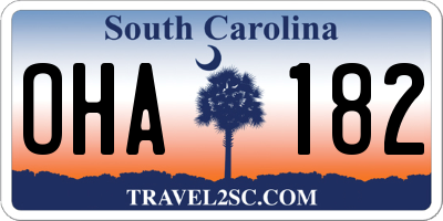 SC license plate OHA182