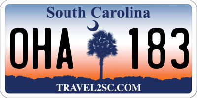 SC license plate OHA183