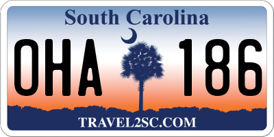 SC license plate OHA186
