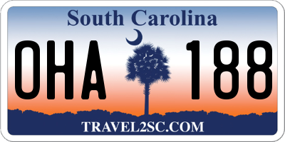 SC license plate OHA188