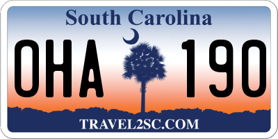 SC license plate OHA190