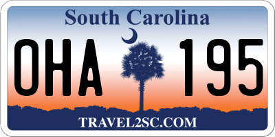 SC license plate OHA195
