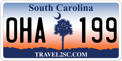 SC license plate OHA199