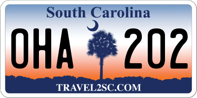 SC license plate OHA202
