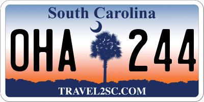 SC license plate OHA244