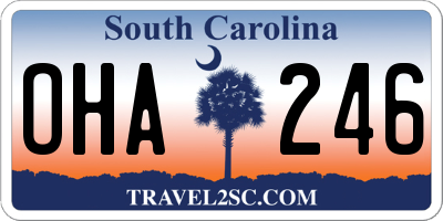 SC license plate OHA246