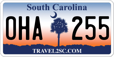 SC license plate OHA255