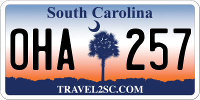 SC license plate OHA257