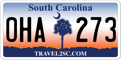 SC license plate OHA273