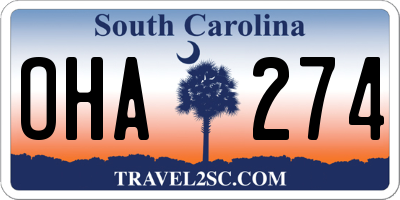 SC license plate OHA274