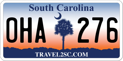 SC license plate OHA276