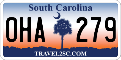 SC license plate OHA279