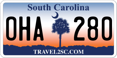 SC license plate OHA280