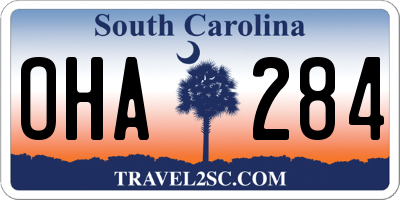 SC license plate OHA284