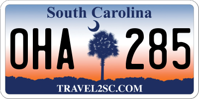 SC license plate OHA285