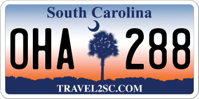 SC license plate OHA288