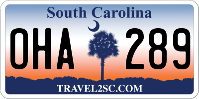 SC license plate OHA289