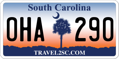 SC license plate OHA290