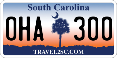 SC license plate OHA300