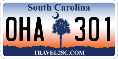 SC license plate OHA301