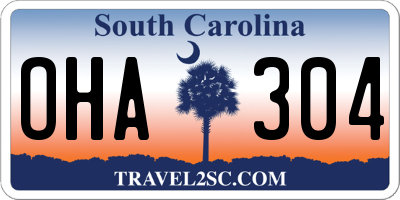 SC license plate OHA304