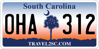 SC license plate OHA312