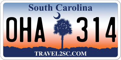 SC license plate OHA314