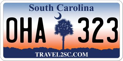 SC license plate OHA323