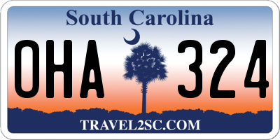 SC license plate OHA324
