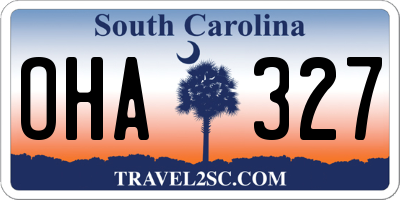 SC license plate OHA327