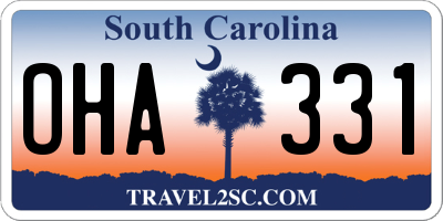 SC license plate OHA331