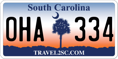 SC license plate OHA334