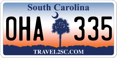 SC license plate OHA335