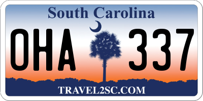 SC license plate OHA337