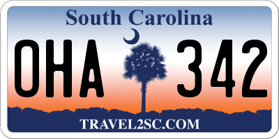 SC license plate OHA342