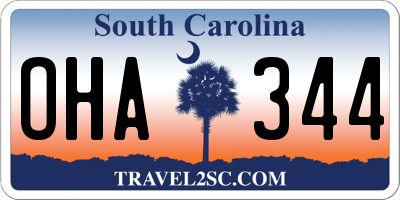 SC license plate OHA344