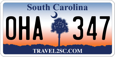 SC license plate OHA347