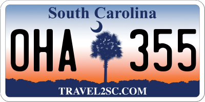 SC license plate OHA355